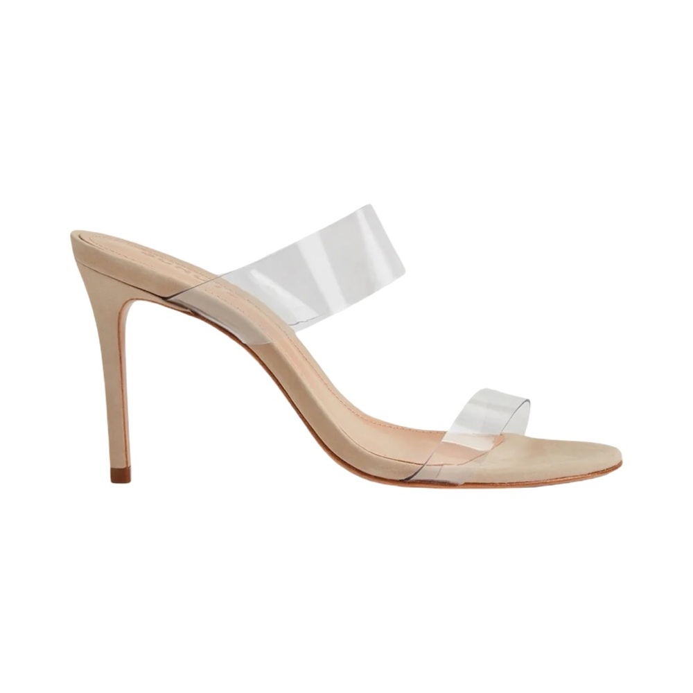 SCHUTZ Clear Strap Nude Heels
